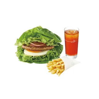 【MOS 摩斯漢堡】C162摘鮮綠元氣牛肉堡+薯條+大杯冰紅茶(好禮即享券)