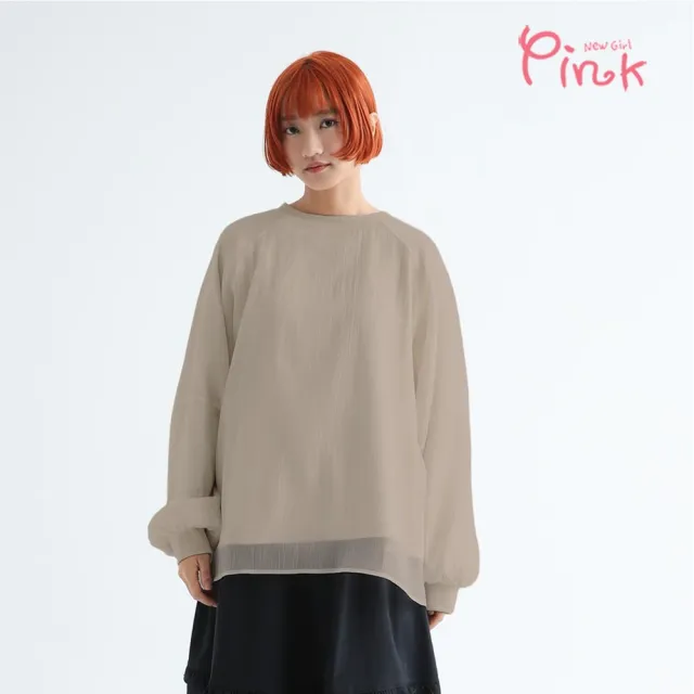 【PINK NEW GIRL】圓領飄逸公主袖上衣 Z3313AC(2色)