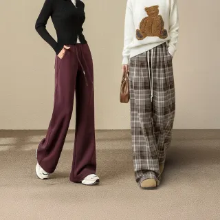 【Amore】秋冬保暖刷毛多款保暖喇叭褲(多款秋冬修飾腿型 顯瘦又顯高)