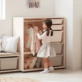 【iloom 怡倫家居】EDDI KIDS 多功能兒童衣物收納櫃 兩色可選 網路獨家(衣櫃 衣櫥 收納櫃 開放式衣櫃)