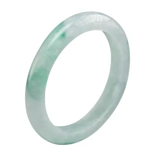 【漢石齋】天然翡翠A貨 手鐲玉鐲 飄花種 福 利 品(手圍17.6/ 版寬10mm)