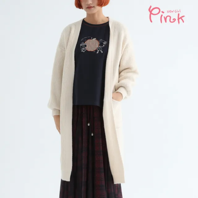 【PINK NEW GIRL】微澎袖大口袋毛線衣 Z4409BC