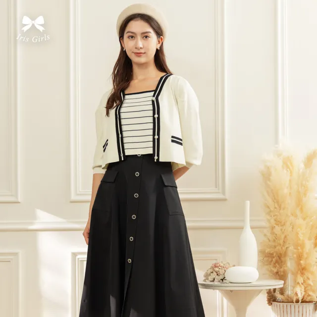 【Iris Girls 艾莉詩】秋日漫步寬襬長裙-2色(55207)