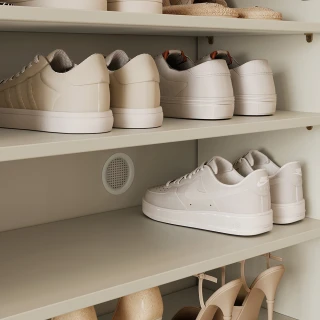 【hoi! 好好生活】預購60天★林氏木業簡約奶油1.4M四門鞋櫃 OV4N 奶白色