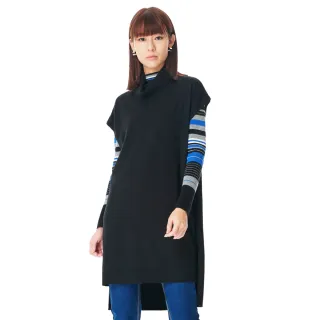 【KeyWear 奇威名品】高領針織短袖洋裝