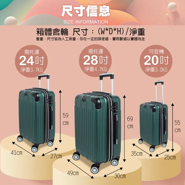 【Alldma官方直營】鷗德馬 24+20吋行李箱(防爆拉鏈、TSA海關鎖、掛包扣、飛機輪、耐摔耐刮)