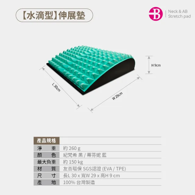 【台灣橋堡】頸腰背 救心 脊椎矯正 伸展墊(SGS 認證 100% 台灣製造 頸椎牽引 腰酸背痛 背部伸展器)