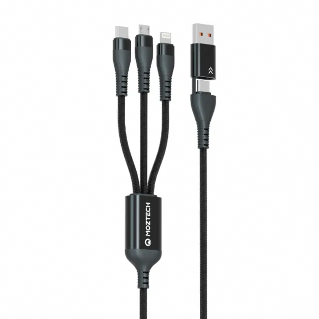 【Moztech】五合一多功能傳輸充電線 200cm(Type-C/Lightning/USB-A/Micro-USB)