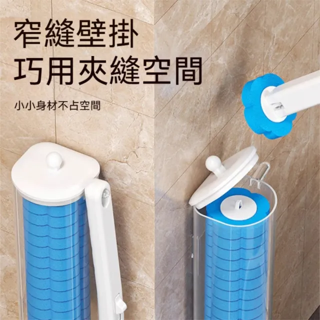 【Dagebeno荷生活】不髒手自帶清潔液壁掛馬桶清潔刷 壁掛式可拋棄刷頭廁所馬桶刷(單售替換頭6個裝3組)