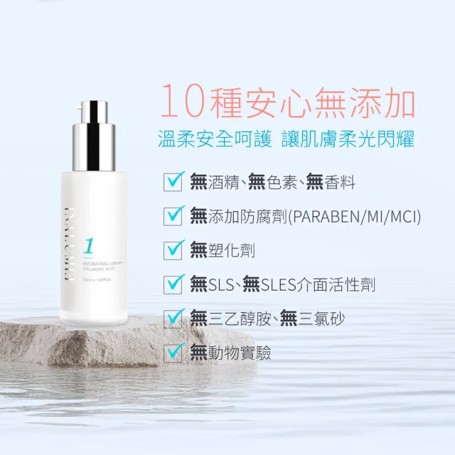 【INALUMIE 芙木之光】多重玻尿酸保濕乳液x2瓶(50ml/瓶、專利二裂酵母、多重玻尿酸、B5)