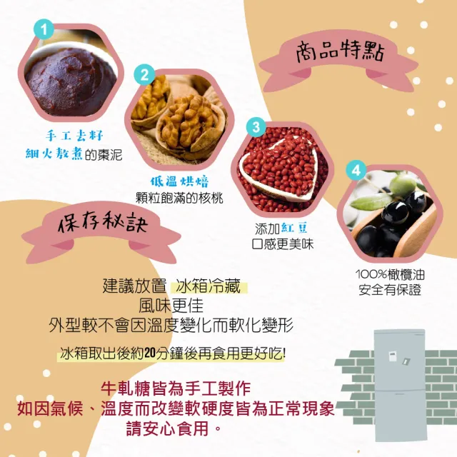 【甜園】法式 純手工 南棗核桃糕 小資禮盒200gx6盒(核桃糕 堅果 伴手禮 台中必買伴手禮 熱量超低)