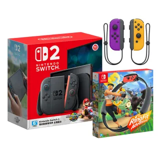 【Nintendo 任天堂】Switch 2 瑪利歐賽車世界 主機組+《Joy-con》+《健身環》+《9H鋼化貼》