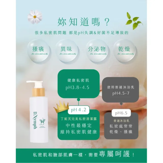 【D.Nymph 丁妮芙】私密調理亮白潔露8入組(私密沐浴露 私密美白)