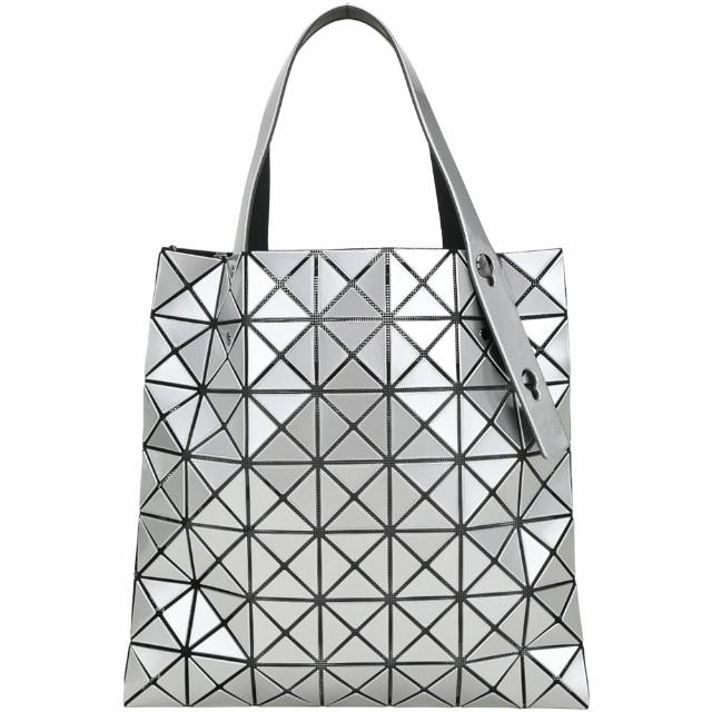 【ISSEY MIYAKE 三宅一生】PRISM BAOBAO 7x7 亮面 幾何 手提托特包-銀色(日本精品包)