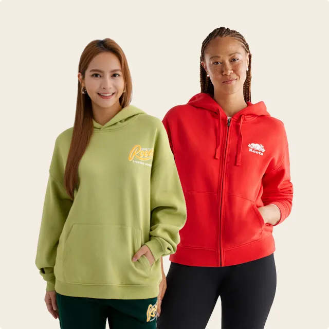 【Roots】男女款-精選Roots 經典海狸長袖上衣或洋裝或外套(多款可選)