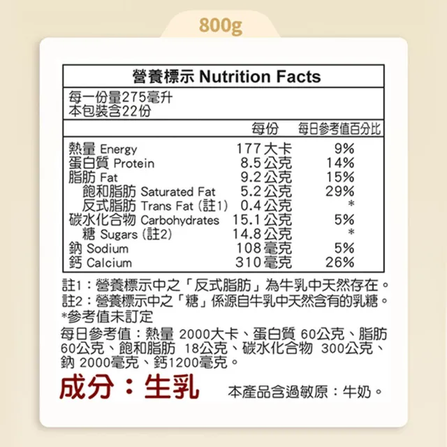 【KLIM 克寧】100%純生乳奶粉 800g箱購(共12罐/無塑膠蓋環保版本/免運/水沖即享/溫暖營養)