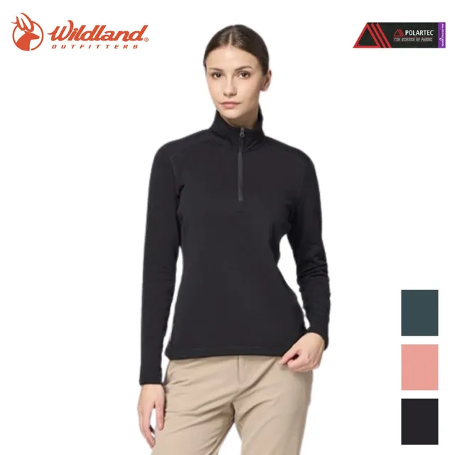 【Wildland 荒野】女PSP彈性保暖半開襟功能衣-S-2L-P2627-WL(保暖/內刷毛/長袖上衣)