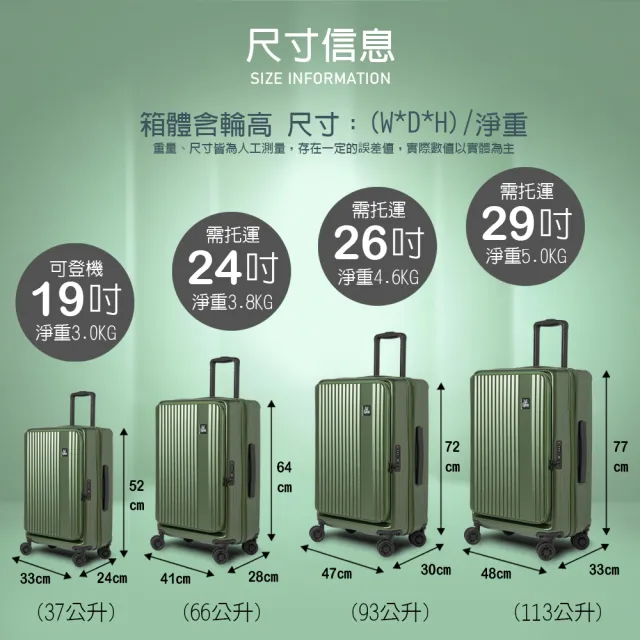 【LYNX官方直營】美國山貓19吋第二代前開登機箱(防爆拉鏈、避震雙排輪、TSA海關鎖、可加大)