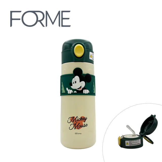 【FORME】迪士尼正版授權不鏽鋼保溫 悅飲杯系列 吸管彈跳杯 500ml(多款可選 內層316不鏽鋼)