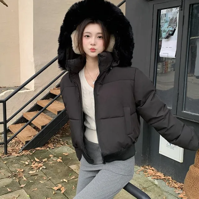 【AS 梨卡】女裝 大衣 外套 連帽毛領 收腰保暖外套 百搭麵包外套FR1139(收腰保暖 百搭麵包外套)
