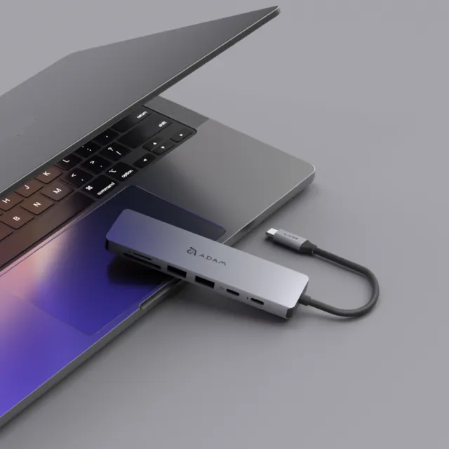 ２入磁吸線快充組【ADAM 亞果元素】Hub SE07 USB-C 七合一多功能集線器(隨插即用)