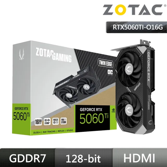 【ZOTAC 索泰】RTX 5060 TI 16GB Twin Edge OC  顯示卡+ZOTAC GAMING XL 電競鼠墊