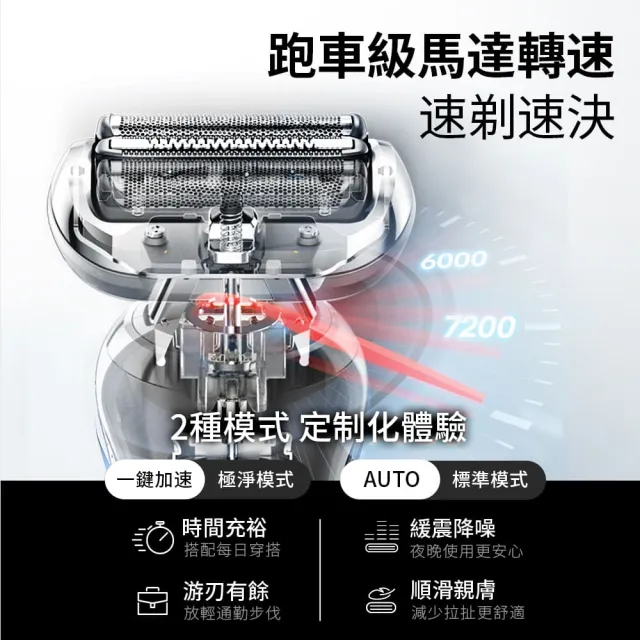 【德國百靈BRAUN】智能變速 5系列PRO免拆快洗電動刮鬍刀/電鬍刀 清潔充電座組(52-M7500CC)
