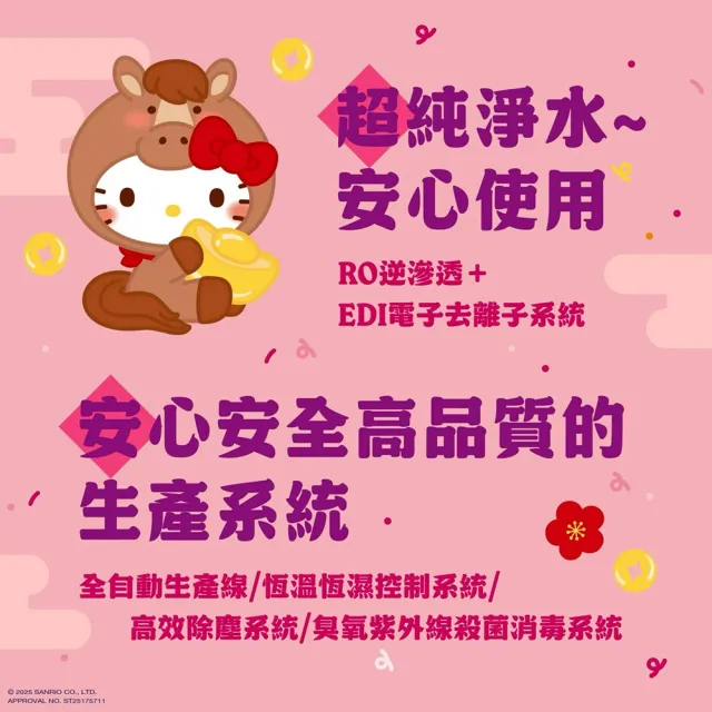 【SANRIO 三麗鷗】Hello Kitty 加蓋加厚純水柔濕巾/濕紙巾 80 抽 X 16 包 -3D壓花馬年特別款