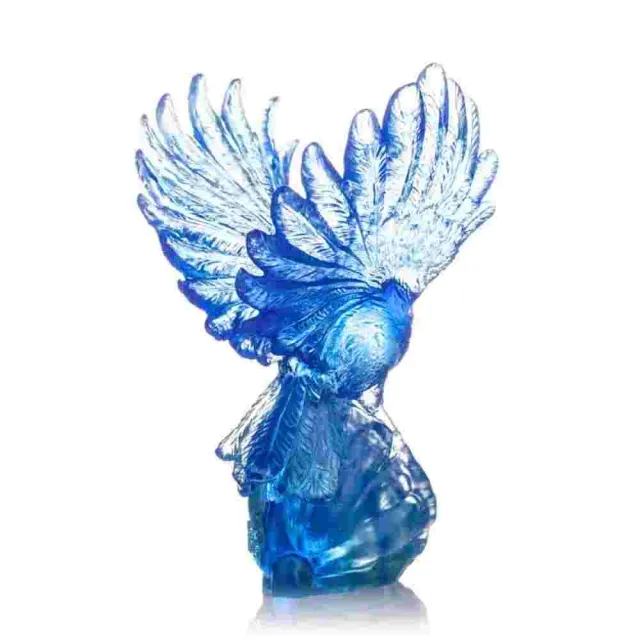 【琉璃工房】翱翔 藍山雀 入厝禮/伴手禮(送禮/琉璃/禮物/水晶/藝術品/禮贈/企業)