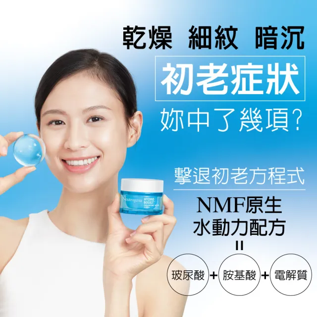 【Neutrogena 露得清】水活保濕凝露/凝霜/晚霜 2入組(保濕抗初老/小澎瓶/凝露/凝霜/晚霜)