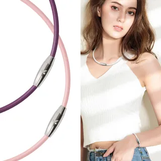 【&MORE 愛迪莫】Mega Power 經典健康鈦項鍊 能量項鍊 鈦鍺項鍊 項圈(白鋼 遠紅外線 送禮推薦)