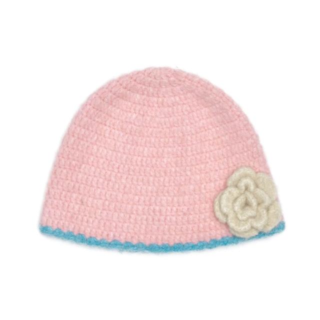 【Rockfish Weatherwear】HANDMADE FLOWER CROCHET HAT 手工鉤織花帽 羊毛 髮飾 帽子 粉色