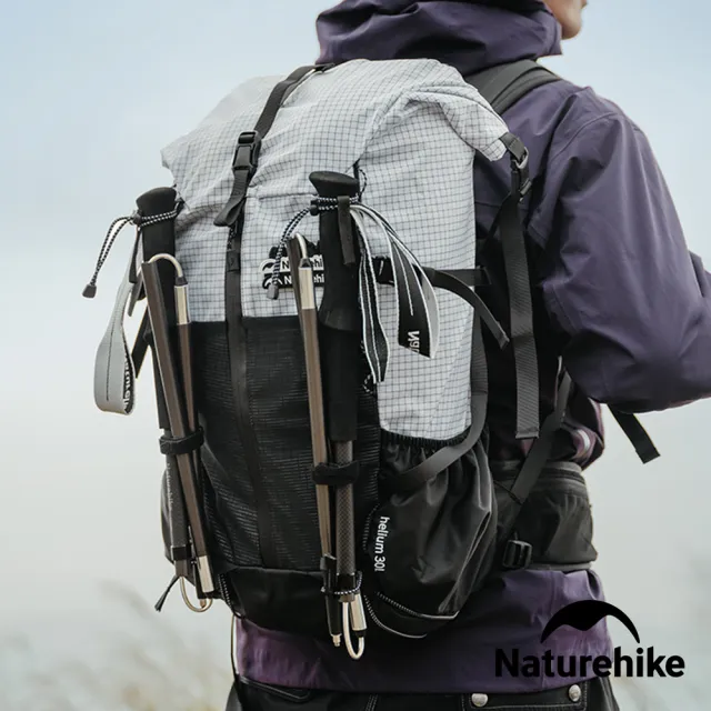 【Naturehike】超值2入組 輕風UL碳纖維鋁合金四節折疊登山杖 DS017(台灣總代理公司貨)