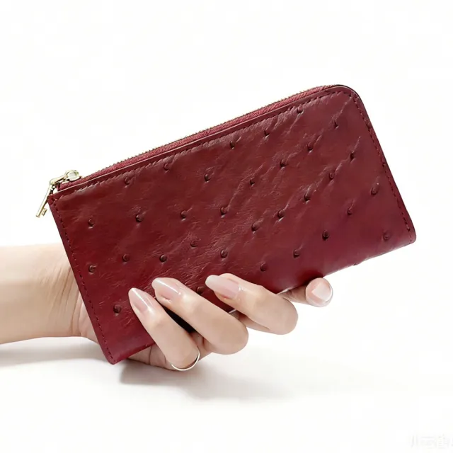 【M2nd】珍稀鴕鳥皮輕薄迷你長夾(T65A)