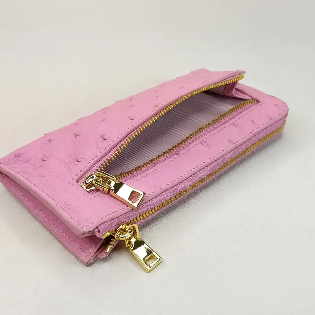 【M2nd】珍稀鴕鳥皮輕薄迷你長夾(T65A)