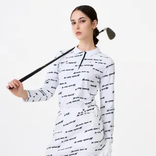 【LE COQ SPORTIF 公雞】高爾夫系列 女款白色獨特LOGO設計時尚百搭長袖POLO衫 QLW2T111
