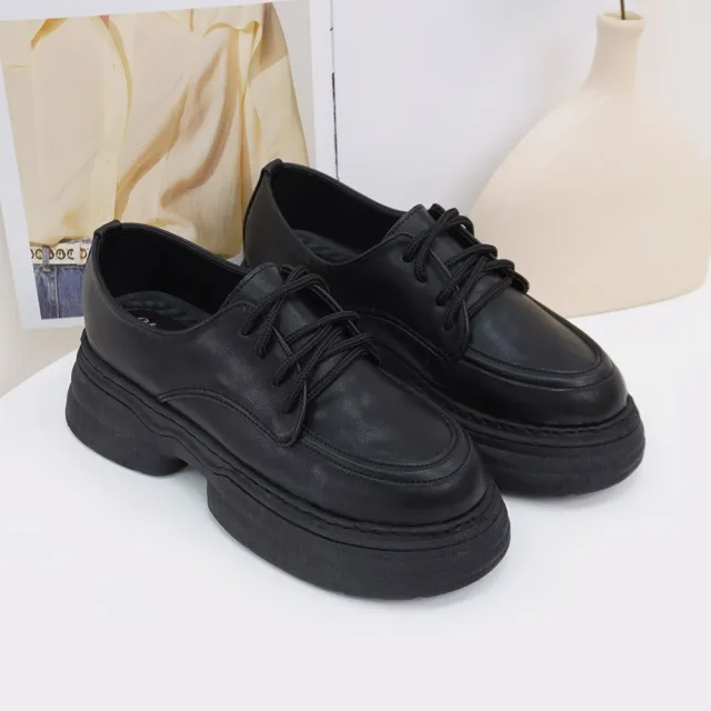 【MATERIAL 瑪特麗歐】T53206 23-25  女鞋 樂福鞋 MIT綁帶厚底學生樂福鞋(樂福鞋)