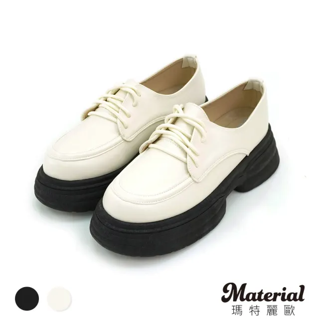 【MATERIAL 瑪特麗歐】T53206 23-25 女鞋 樂福鞋 MIT綁帶厚底學生樂福鞋(樂福鞋)