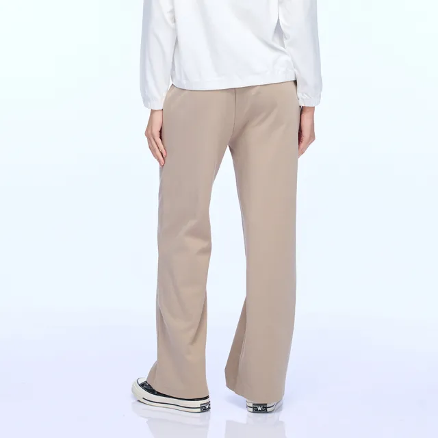 【NAUTICA】官方旗艦  女裝 鬆緊腰頭壓線長褲(卡其色)