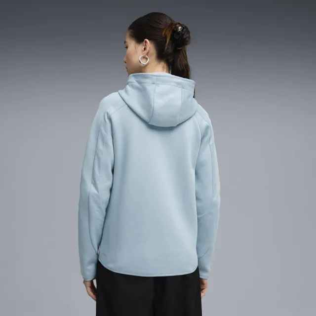 【PUMA】基本系列Evostripe連帽外套 女性 69189847(海沫綠)