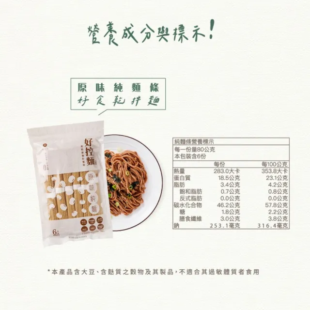 【Goodfoodeveryday 日日好食】好控麵 原味麵條 480gX10包 箱購(蛋白質 膳食纖維 健身 減鈉 銀髮 全素)
