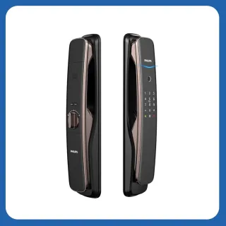【Philips 飛利浦】702E 五合一推拉式聯網智能門鎖/電子鎖(指紋│卡片│密碼│鑰匙│WiFi/含安裝)