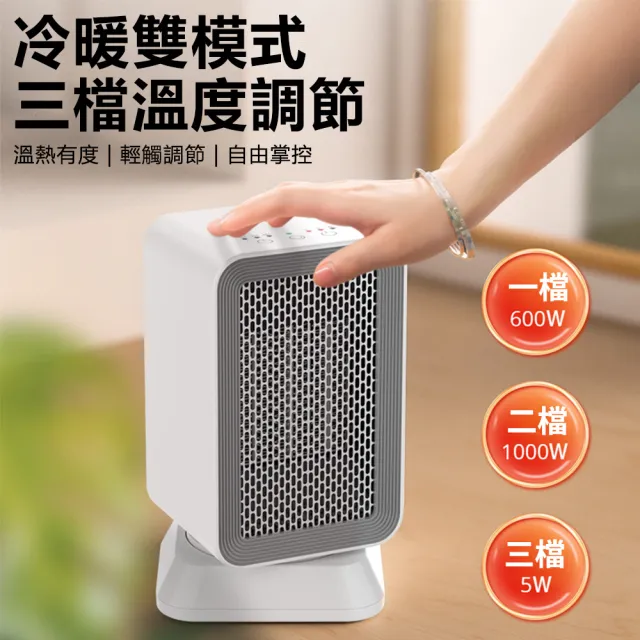 【Nil】1000W 45°搖頭靜音暖風機 冷暖兩用 家用辦公桌面取暖器 小型暖腳暖手電暖器 暖風扇（801）