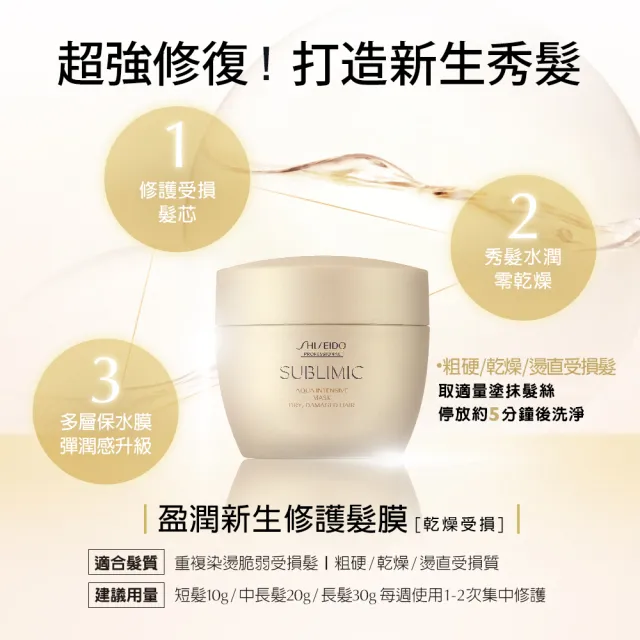 【SHISEIDO PROFESSIONAL 資生堂專業美髮】盈潤新生修護髮膜200g(脆弱受損)