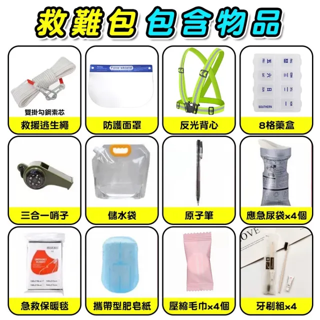 PRO 頂級防災 工具包 一包搞定(38合1 急難救助包 防災包 急救防災包 急救包)