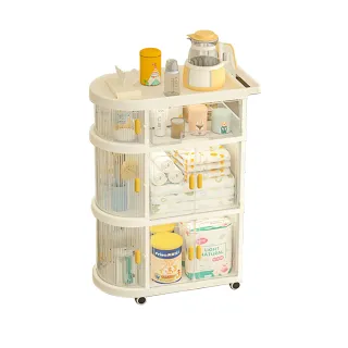 【Yeya也雅】速組摺疊式嬰兒床邊用收納推車-2門+1抽屜-DIY-多色可選(置物車/收納推車/滑輪置物車)