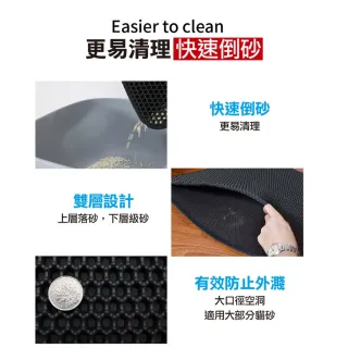 【ROYAL LIFE 皇室生活】寵物用雙層網格貓砂墊-大款 4入組(貓砂墊/防水貓砂墊/漏砂墊/貓砂盆/貓沙墊)