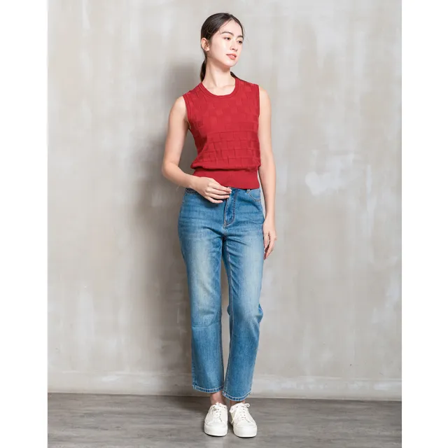 【perng yuh 芃諭名品】優雅亮麗 立體格紋 針織背心(2026 SS Collection｜5A春夏新品上市)
