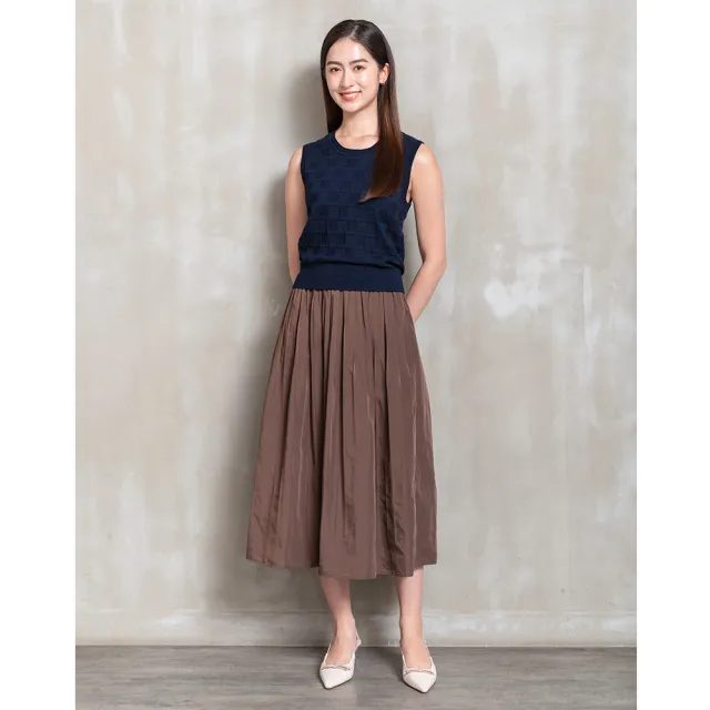 【perng yuh 芃諭名品】優雅亮麗 立體格紋 針織背心(2026 SS Collection｜5A春夏新品上市)