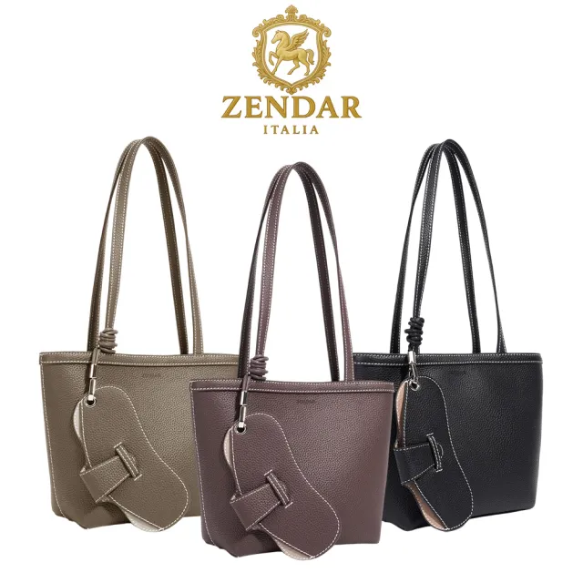 【ZENDAR】直播限定 限量1折 頂級小牛皮托特包肩背包 費絲系列 全新專櫃展示品(多色選)